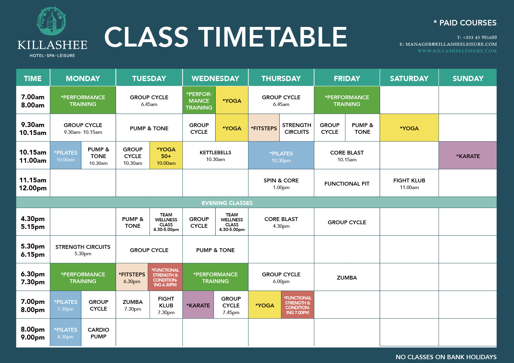 april timetable